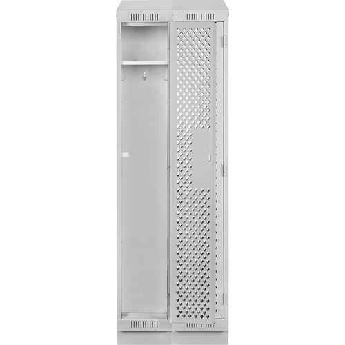 Clean Line Lockers, Bank of 2, 24" x 18" x 82", Steel, Grey, Rivet (Assembled), Perforated Cintas