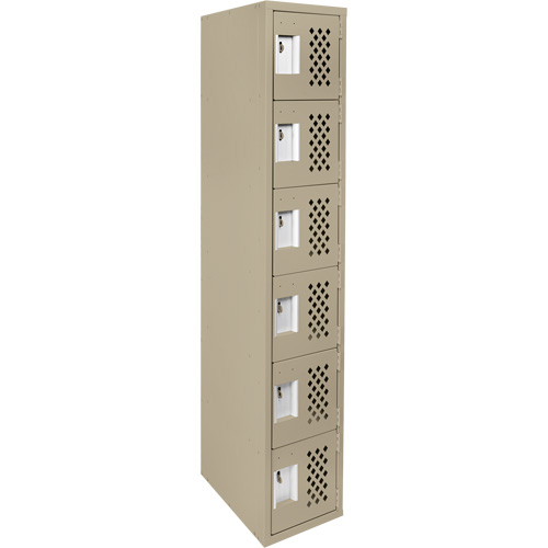 Petit casier perfor&eacute; Clean-Line, 6 niveaux, 15" x 72" x 12", Acier Cintas