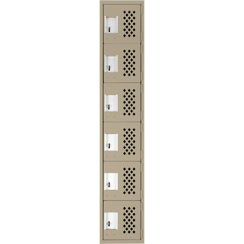 Petit casier perfor&eacute; Clean-Line, 6 niveaux, 15" x 72" x 12", Acier Cintas