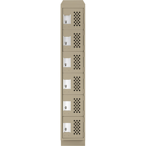 Petits casiers &eacute;conomiques assembl&eacute;s et perfor&eacute;s Clean Line, 6 niveaux, 18" x 72" x 12", Acier Cintas