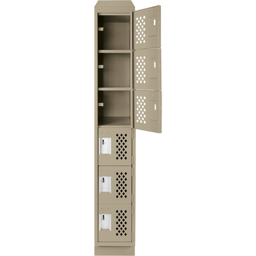 Petits casiers &eacute;conomiques assembl&eacute;s et perfor&eacute;s Clean Line, 6 niveaux, 18" x 72" x 12", Acier Cintas