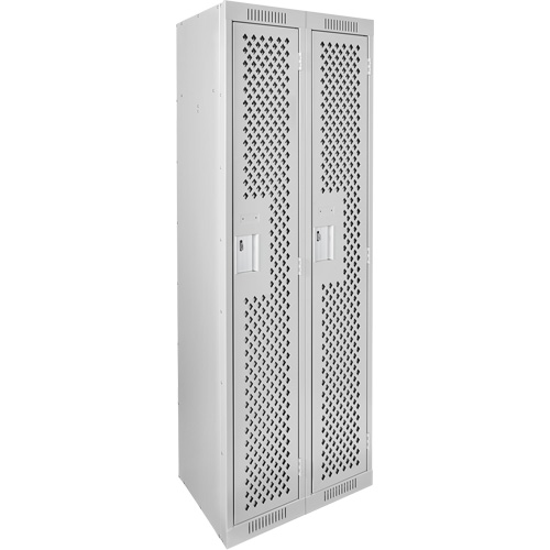 Casiers Clean Line, Bloc de 2, 24" x 12" x 72", Acier, Gris, Rivet (assembl&eacute;), Perfor&eacute; Cintas