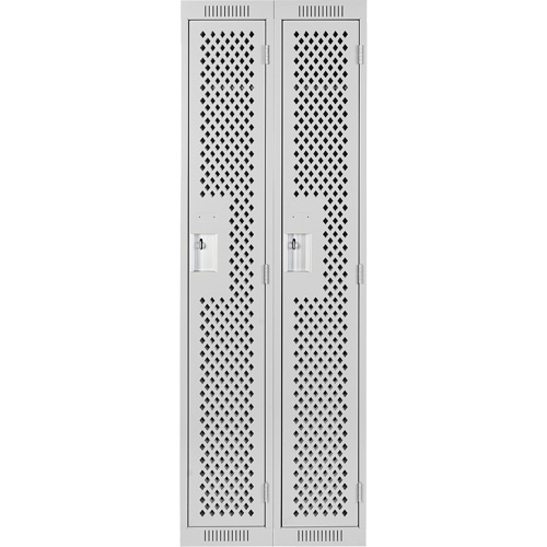 Casiers Clean Line, Bloc de 2, 24" x 12" x 72", Acier, Gris, Rivet (assembl&eacute;), Perfor&eacute; Cintas
