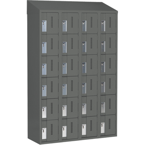 Casiers robustes Concorde, 6 niveaux, Bloc de 4, 48" x 18" x 78", Acier, Charbon, Soud&eacute; (assembl&eacute;) Cintas