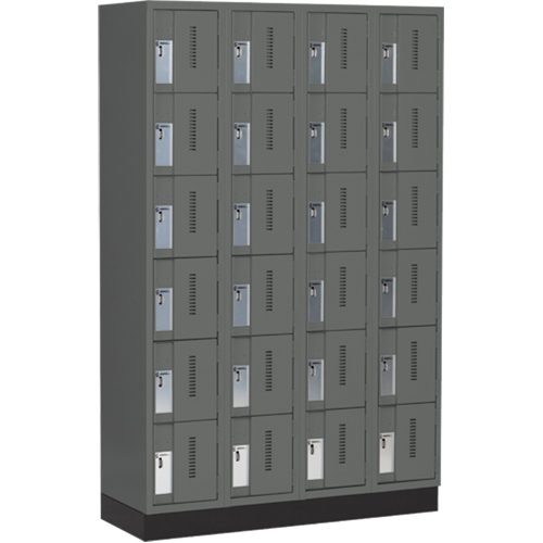 Casiers robustes Concorde, 6 niveaux, Bloc de 4, 48" x 18" x 76", Acier, Charbon, Soud&eacute; (assembl&eacute;) Cintas