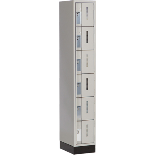 Concorde Heavy-Duty Lockers, 6 -tier, 12" x 18" x 76", Steel, Grey, Welded (Assembled) Cintas