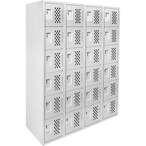 Clean Line Lockerettes, 6 -tier, Bank of 4, 18" x 72" x 12", Steel Cintas