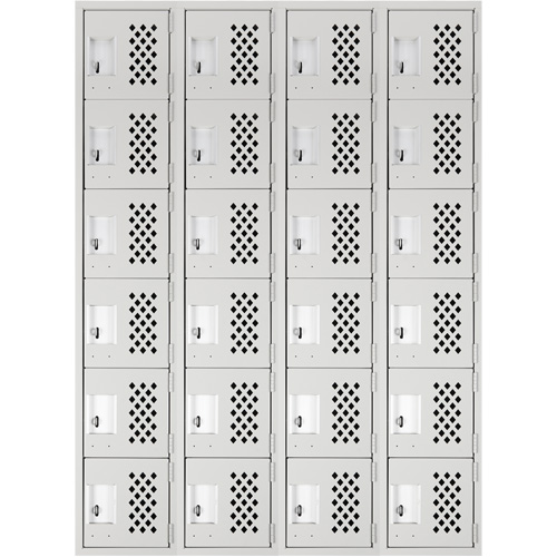 Clean Line Lockerettes, 6 -tier, Bank of 4, 18" x 72" x 12", Steel Cintas