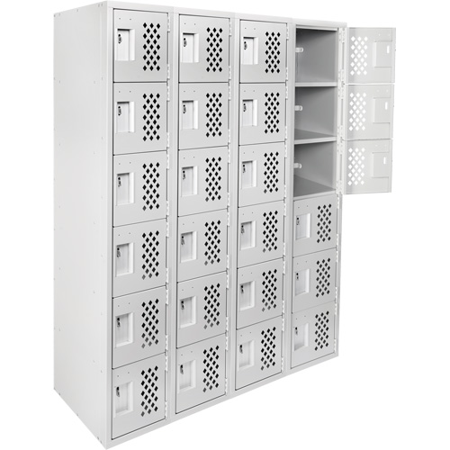 Clean Line Lockerettes, 6 -tier, Bank of 4, 18" x 72" x 12", Steel Cintas