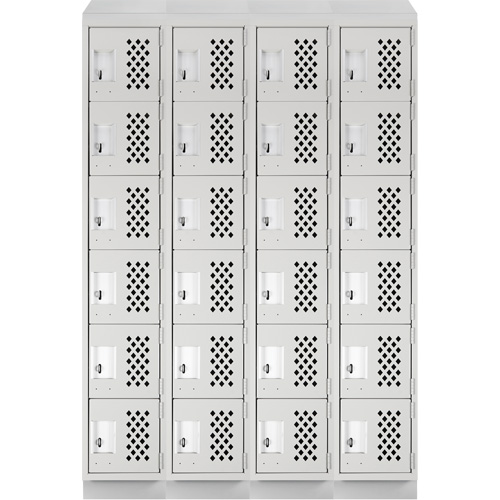 Casiers &eacute;conomiques perfor&eacute;s et assembl&eacute;s Clean Line, 6 niveaux, Bloc de 4, 18" x 72" x 12", Acier Cintas