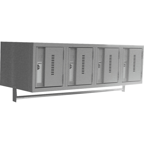 Wall Hung Lockers - Heavy Duty, Bank of 4, 18" x 12" x 12", Steel Cintas