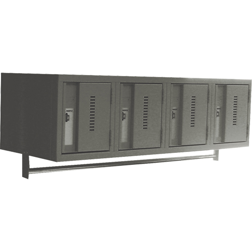 Wall Hung Lockers - Heavy Duty, Bank of 4, 18" x 12" x 12", Steel Cintas