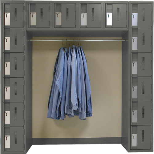Archettes Concorde Heavy Duty Lockers, 16 -tier, Bank of 3, 18" x 72" x 72", Steel Cintas