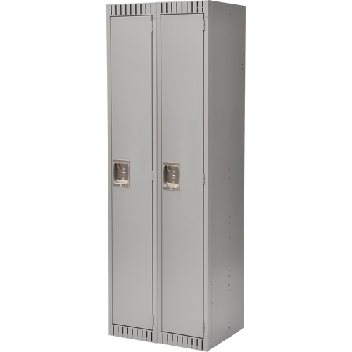Lockers, Bank of 2, 24" x 18" x 72", Steel, Grey, Knocked Down Cintas