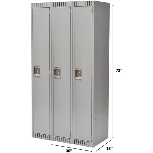 Casiers, Bloc de 3, 36" x 18" x 72", Acier, Gris, Rivet (assembl&eacute;) Cintas