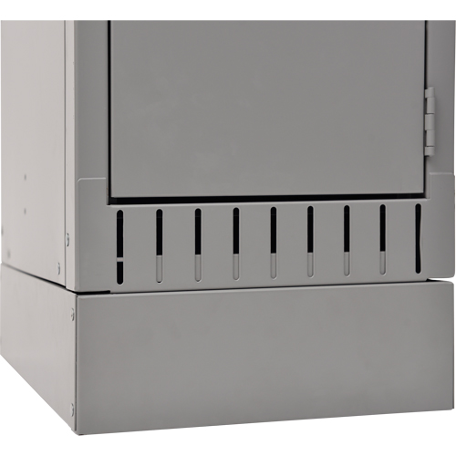 Raised Base, 1 Banks, 4" H x 12" W x 18" D, Grey, Steel Cintas