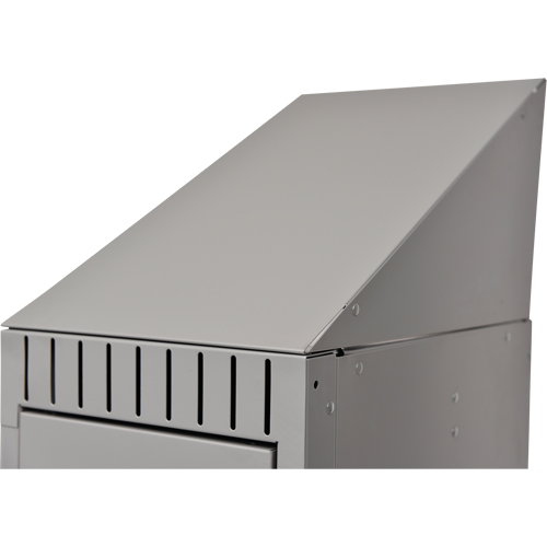Slope Top, 1 Bank, 18" D x 12" W x 10" H, Grey, Steel Cintas