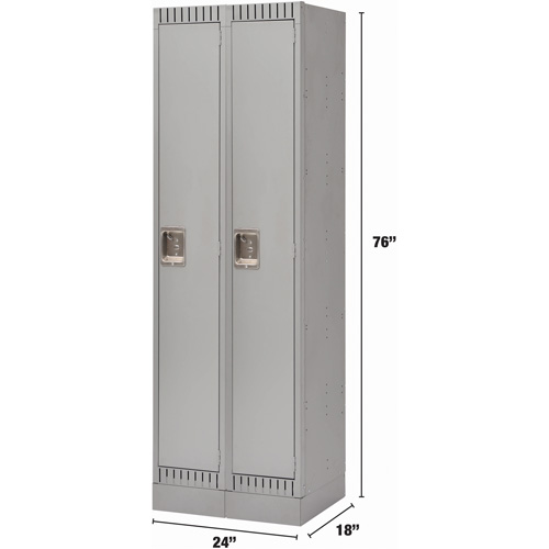 Casiers, Bloc de 2, 24" x 18" x 76", Acier, Gris, D&eacute;mont&eacute; Cintas