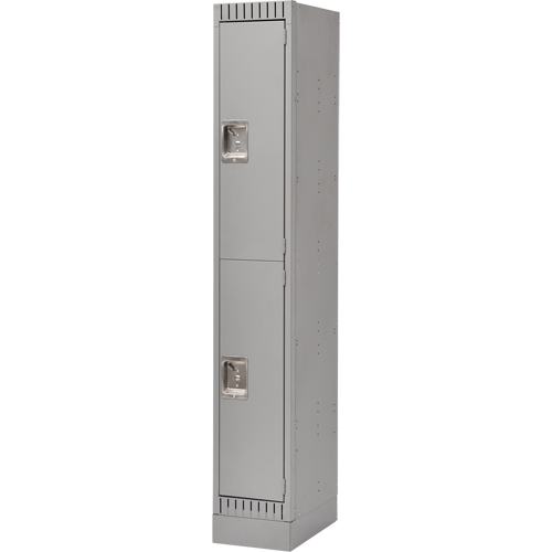 Lockers, 2 -tier, 12" x 18" x 76", Steel, Grey, Knocked Down Cintas