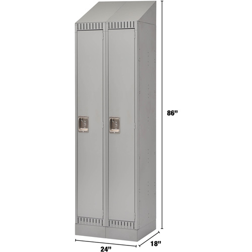 Casiers, Bloc de 2, 24" x 18" x 86", Acier, Gris, D&eacute;mont&eacute; Cintas
