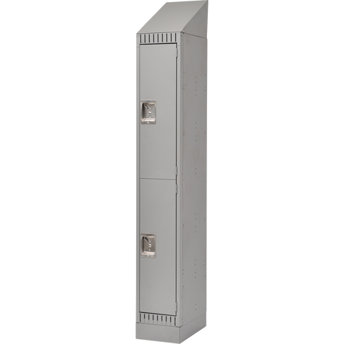 Lockers, 2 -tier, 12" x 18" x 86", Steel, Grey, Knocked Down Cintas