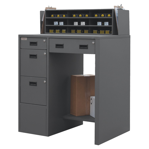 Shop Desk, 39" W x 29" D x 53" H, Grey Cintas