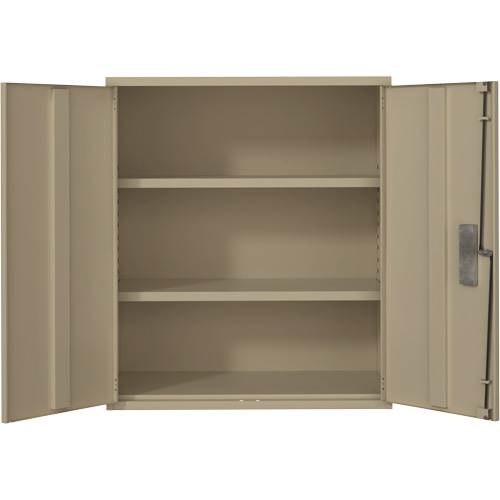 Armoire de rangement Lo-Boy, Acier, 2 Tablettes, 40" h x 36" la x 18" P, Beige Cintas
