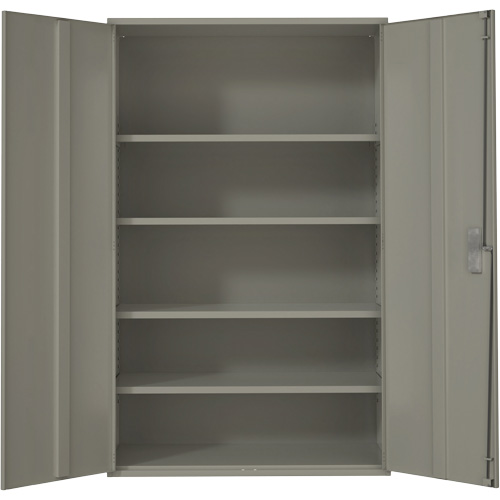 Armoire de rangement Hi-Boy tr&egrave;s large, Acier, 4 Tablettes, 72" h x 48" la x 24" P, Gris Cintas