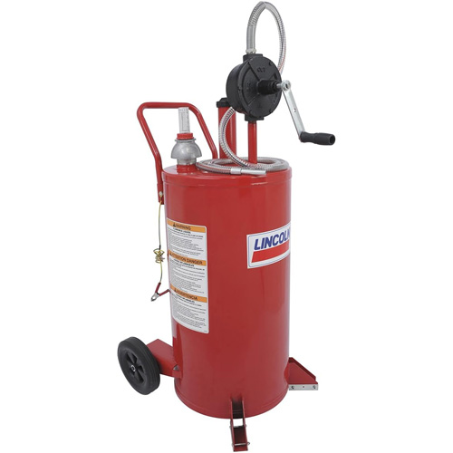 Chariot &agrave; carburant en acier de 25 gallons avec pompe rotative bidirectionnelle Cintas