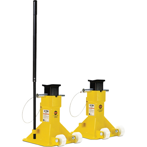 EZ-Wheel Jack Stand, Locking Pin, 22 Tons Capacity, 13-1/2" - 20" H Cintas
