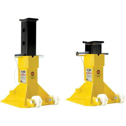 EZ-Wheel Jack Stand, Locking Pin, 22 Tons Capacity, 13-1/2" - 20" H Cintas