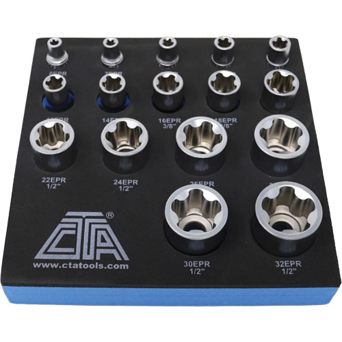 Jeu de douilles TORX EPR &agrave; 5 pans, 16 Morceaux, Prise de 1/4"/3/8"/1/2" Cintas