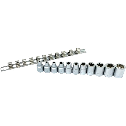 Flat-Cut E-"Star" Socket Set, 11 Pieces, 3/8" Drive Size Cintas