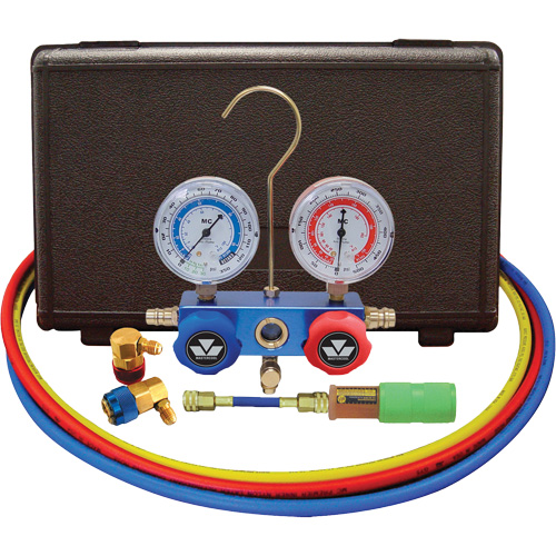 Ensemble de manom&egrave;tre &agrave; collecteur &agrave; deux voies pour l'automobile R134A avec mini injecteur de colorant Cintas