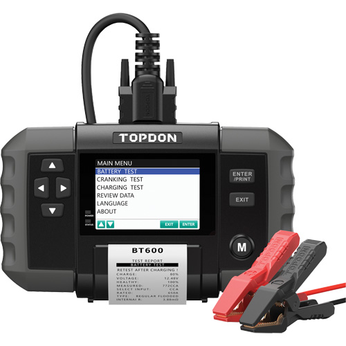 BT600 12V Battery & 12V/24V System Tester with Built-in Printer Cintas