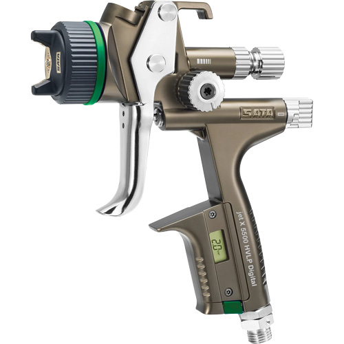 Pistolet de peinture de premi&egrave;re qualit&eacute; pour peinture automobile avec psi num&eacute;rique X5500 HVLP 1,2 I RPS D, Entr&eacute;e d'air 1/4" NPT, 15,19 pi³/min, Capacit&eacute; 0,6 L/0,9 L, 0,17 psi Cintas