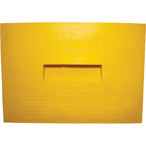 Cale de roue, Polyur&eacute;thane, Jaune, 15-1/4" la x 12-1/8'' p x 10-3/4" h Cintas