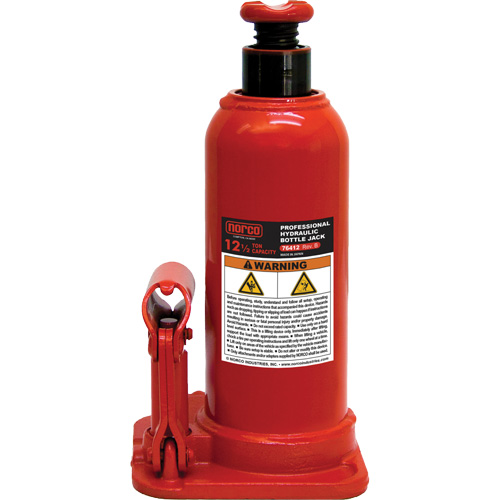 Cric hydraulique &agrave; bouteille avec trou pour manom&egrave;tre, 12,5 tonnes, 18-89/100" Hauteur &eacute;lev&eacute;e Cintas