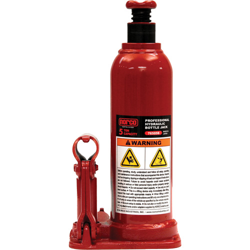 Cric &agrave; bouteille hydraulique professionnel, 5 tonne(s), 18-7/8" Hauteur &eacute;lev&eacute;e Cintas