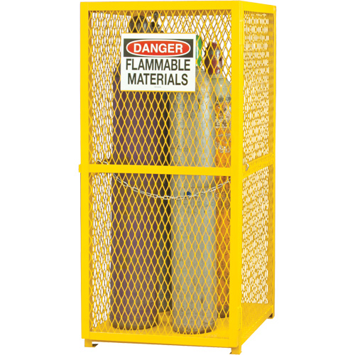 Gas Cylinder Storage Cabinet, 9 Cylinder Capacity, 30" W x 30" D x 71-3/4" H, Yellow Cintas