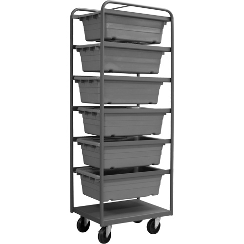 Mobile Tub Rack, Double-sided, 6 bins, 26" W x 18" D x 74" H Cintas
