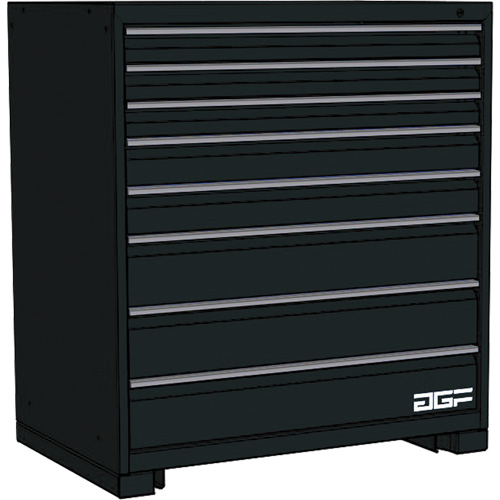 Armoire &agrave; tiroirs modulaire, 8 tiroirs, 30" la x 24" p x 40" h, Noir Cintas