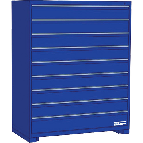 Modular Drawer Cabinet, 9 Drawers, 30" W x 24" D x 60" H, Blue Cintas