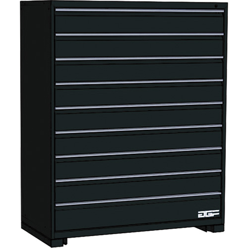 Armoire &agrave; tiroirs modulaire, 9 tiroirs, 48" la x 24" p x 60" h, Noir Cintas
