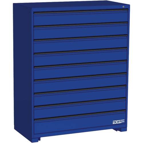 Armoire &agrave; tiroirs modulaire, 9 tiroirs, 48" la x 24" p x 60" h, Bleu Cintas