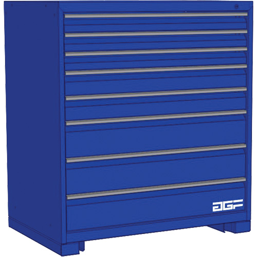 Armoire &agrave; tiroirs modulaire, 8 tiroirs, 30" la x 24" p x 40" h, Bleu Cintas