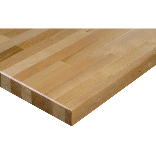 Dessus d'&eacute;tabli en bois dur, 48" la x 24" p, Bordure Carr&eacute;e, &eacute;paisseur 1-1/4" Cintas