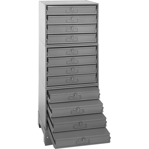 Armoire de rangement modulaire avec tiroirs, Acier, 12 tiroirs, 20-3/8" x 16" x 60-1/8", Gris Cintas