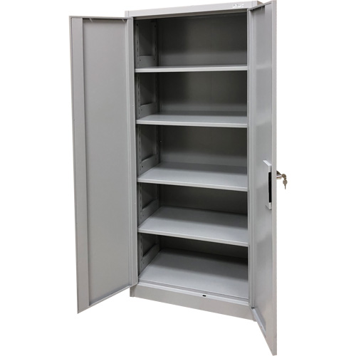 Armoire de rangement, Acier, 4 Tablettes, 66" h x 30" la x 15" P, Gris Cintas