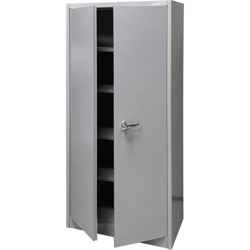 Armoire de rangement, Acier, 4 Tablettes, 66" h x 30" la x 15" P, Gris Cintas